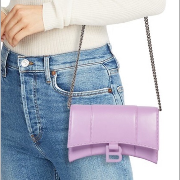 Balenciaga Hourglass Leather Wallet-On-Chain Authentic Like-New - Picture 16 of 16